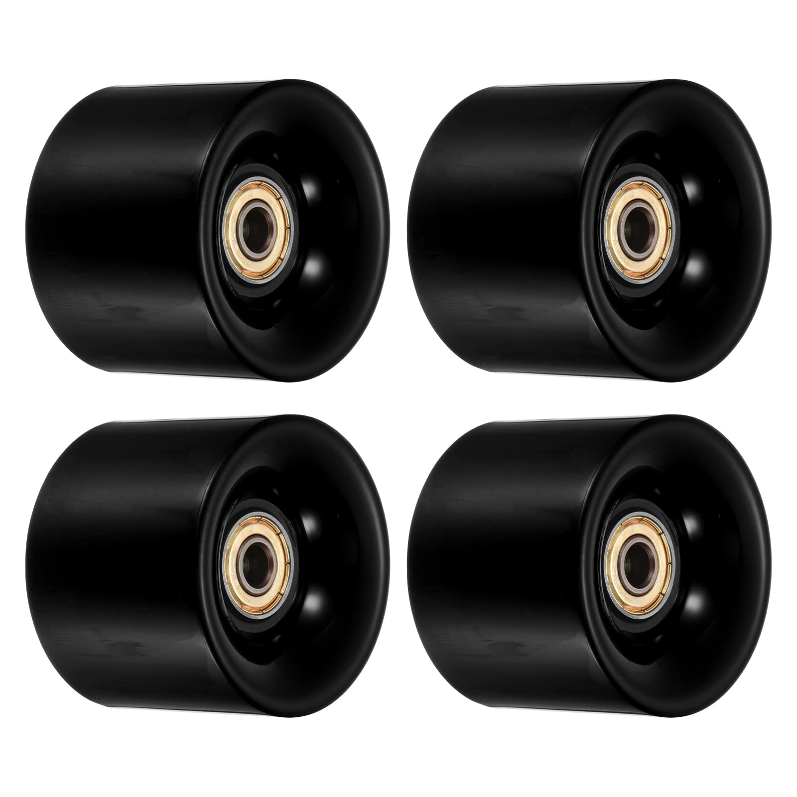 PATIKIL 60mm Longboard Wheels with Bearings ABEC-11, 4 Pack Street Wheels for Skateboards Cruiser Wheel Replacement 80A, Black Golden