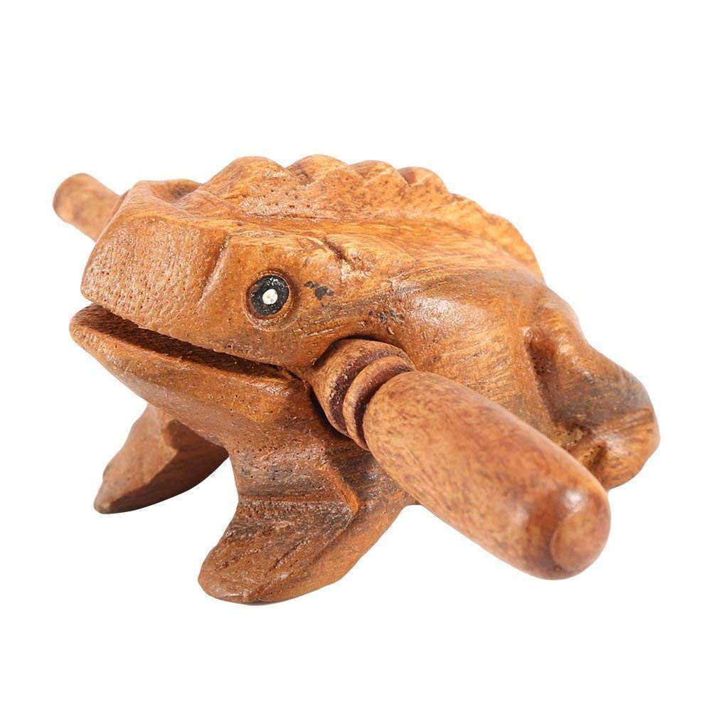 Yosoo Thailand Traditional Home Office Decor Deluxe Craft Wooden Lucky Frog Croaking Musical Instrument Tone Block (Size : 5.8cm)