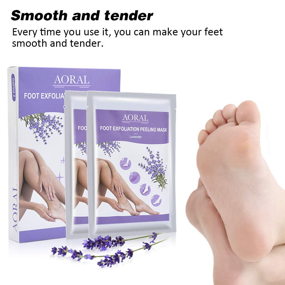 Aoral Fußmaske Hornhaut Entfernung, 2 Paar Fußpflege Fuß Peeling Maske Exfoliating Hornhautentferner Hornhaut Socken Schwielen und abgestorbene Haut Entferner Baby Foot Foot Mask, Schälen in 2-7 Tagen (Fußmaske 1)