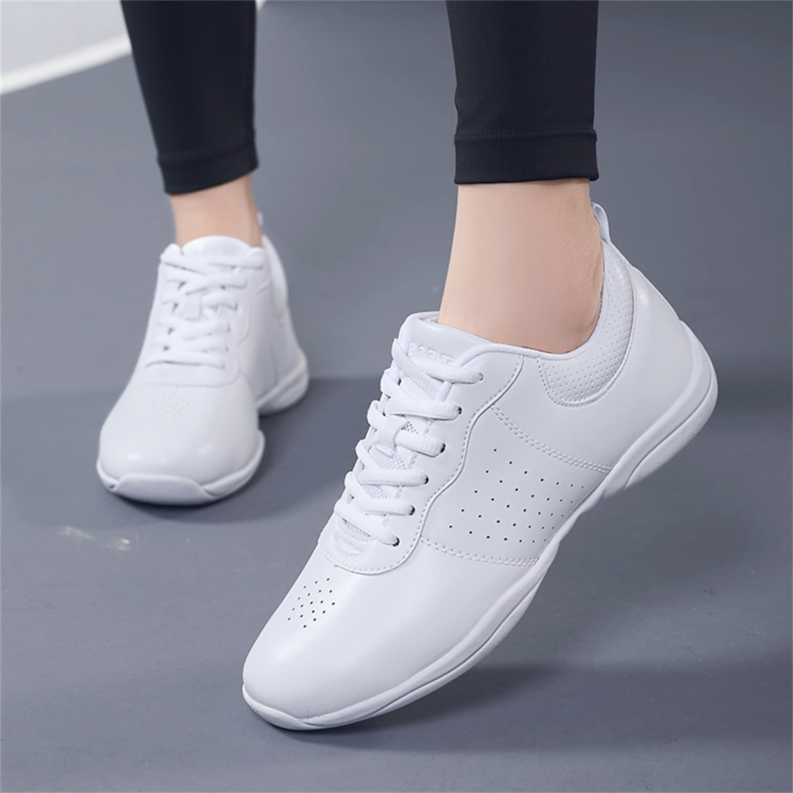 FOFOWHAT Girls White Cheer Shoes Youth Cheerleading Dance Sneaker Training Competition for Women Girls' Cheerleading Shoes
