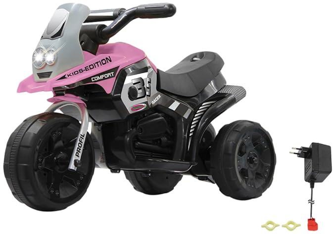 Jamara 460228 - Ride-on E-Trike Racer pink - 6V Akku, elektrisches Dreirad mit extra starkem Bürstenmotor, Stahlhinterachse, 