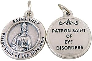 CATHOLIC SAINTS Silver Toned Base Catholic Patron Saint Medal Pendant, 3/4 Inch