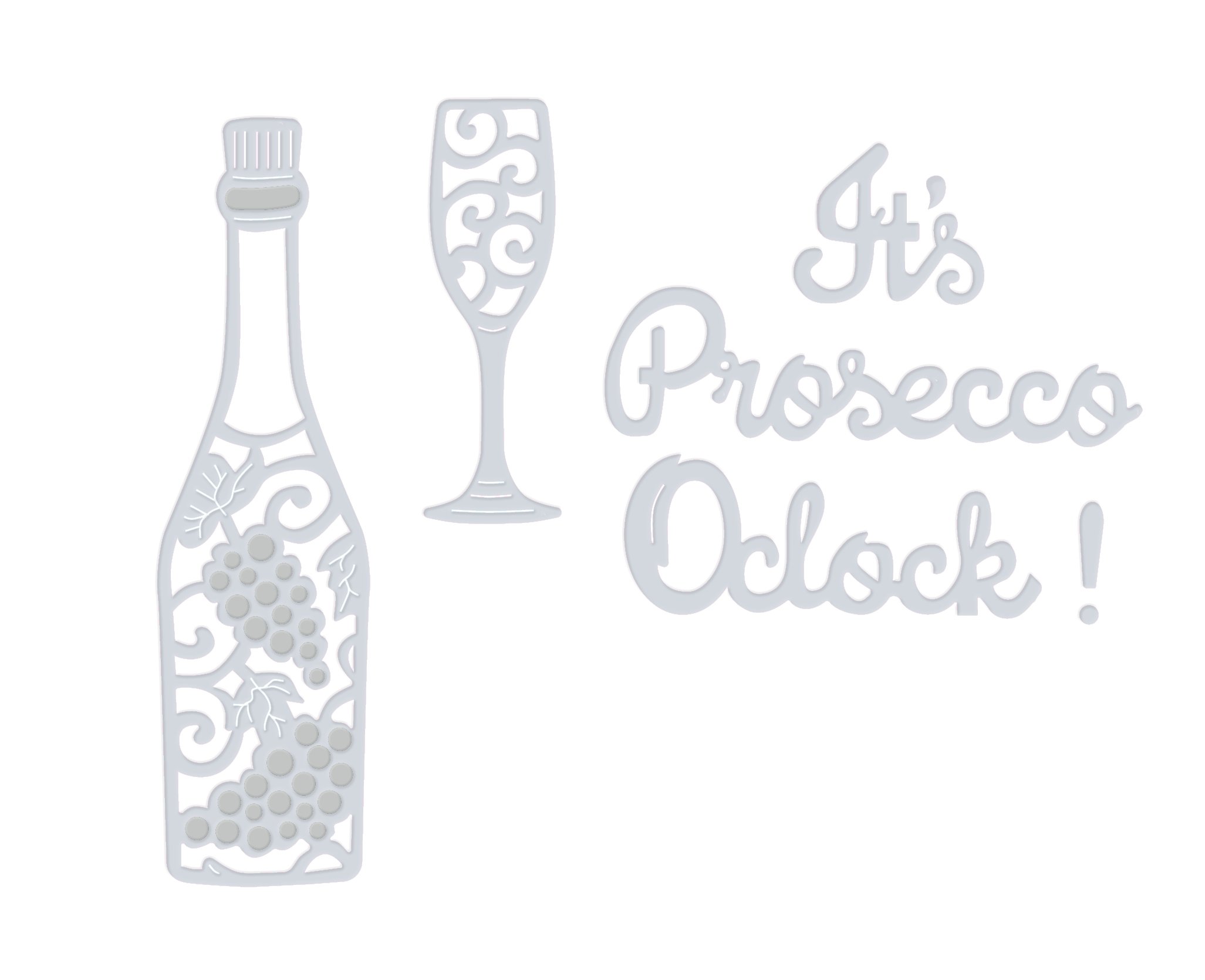 Sweet Dixie It's Prosecco O Clock Die, Grey, Medium