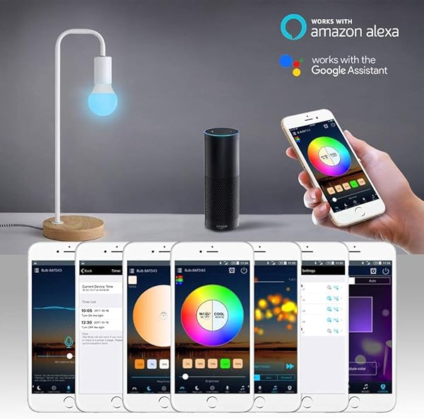 Bombilla Led Inteligente Wifi Compatible Con Smart Life Google Home Alexa IFTTT Smart Bulb RGB 7W E27 Multicolor Para Domtica Temporizador Programable 2 Unidades