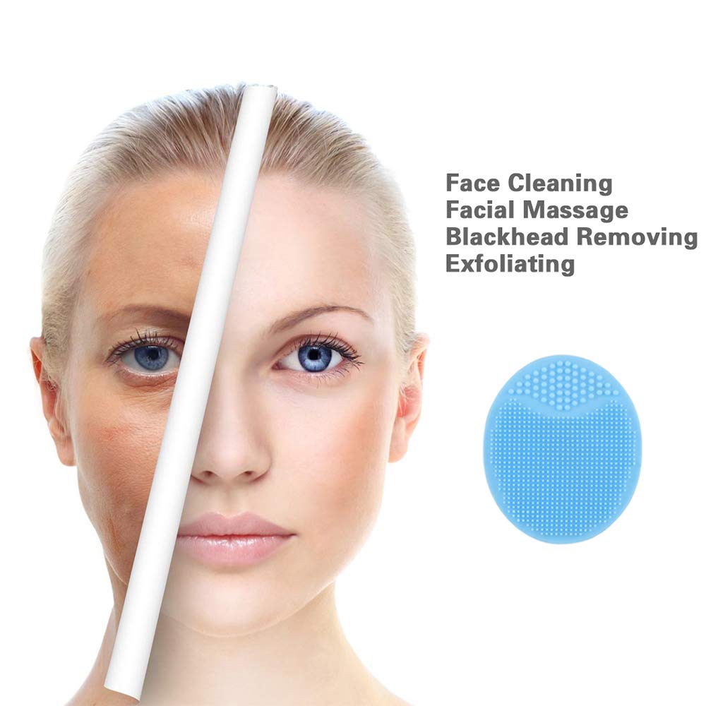 Face Scrubber,2 Pack Soft Silicone Scrubbies Facial Cleansing Pad Face Exfoliator Face Scrub Face Brush Silicone Scrubby for Massage Pore Cleansing Blackhead Removing Exfoliating,Cool Gift for Girl: Beauty