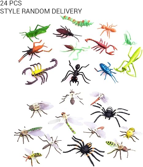 Amazon Co Jp Creacom 昆虫 おもちゃ インセクト リアル フィギュア 24点セット モデルセットアニマル プラスチック おもちゃ モデル 動物 模型 おもちゃ 虫 子供 いたずら 魔術道具 フィギュア 飾り プレゼント ホーム キッチン