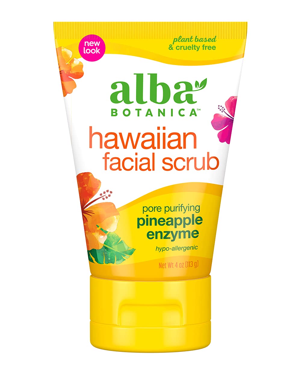 Alba Botanica Pore Purifying Pineapple Enzyme Hawaiian Facial Scrub, 4 oz.