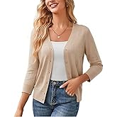 GRACE KARIN Women 3/4 Sleeve Cardigans for Women, Lightweight Cardigan Sweaters, Spring Open Front Button Down Tops