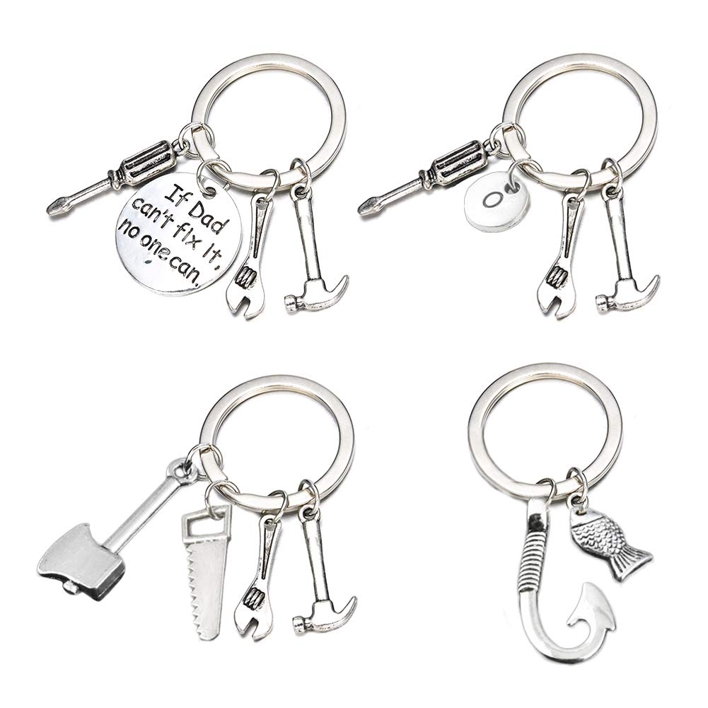 YUIP 4pcs Fathers Day Keychain, for Dad - Dad Gifts from Son or Presents for Dads from Daughters, Keychain Gifts for dad from Son Daughter