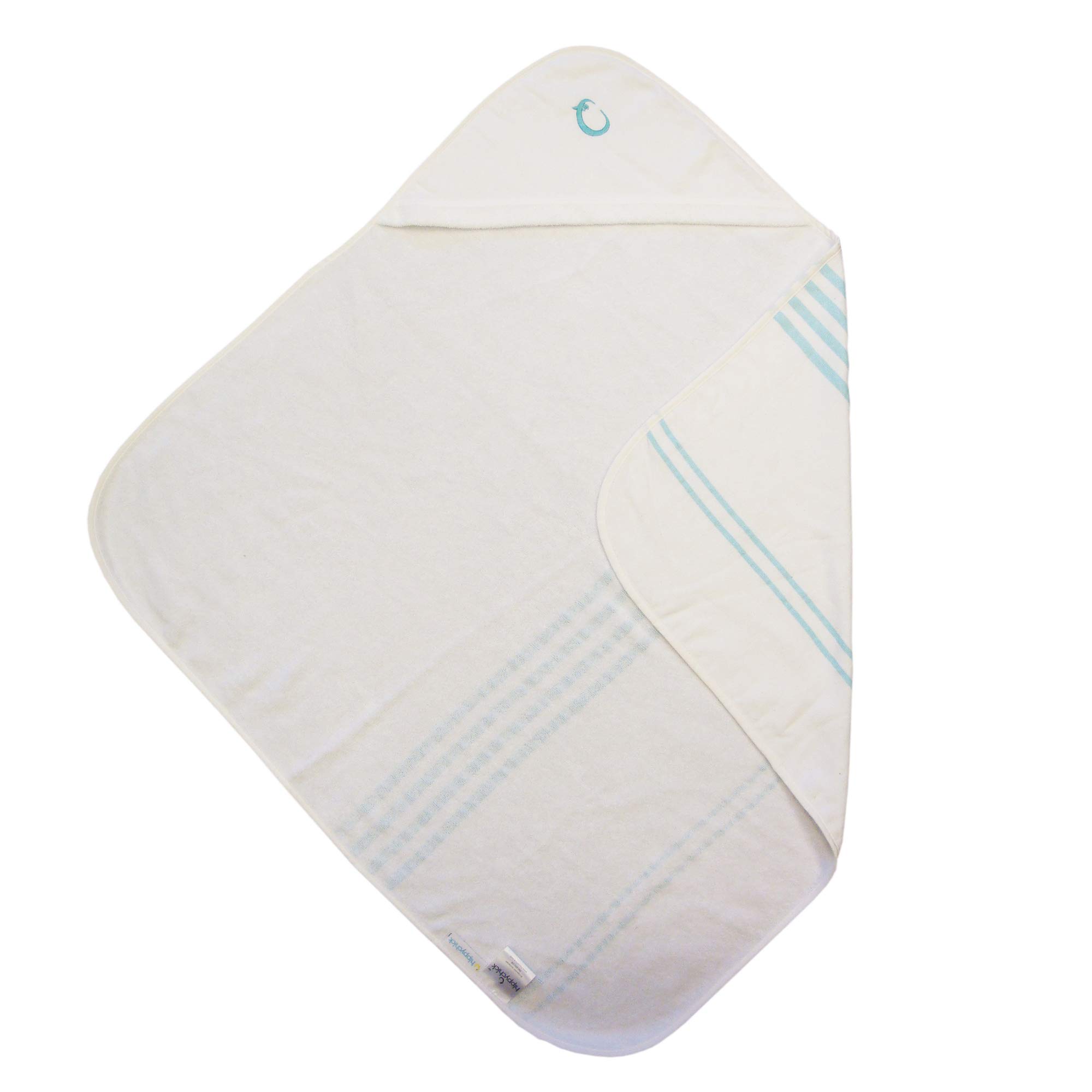 Hippychick HC Turkish Baby Bath Towel, 82 x 82 cm - Blue/White