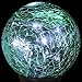 Exhart Solar Green Cracked Crystal Ball Yard Stake w/ 6 LED Lights & Glass Ball Bead Details - Glass Globe Metal Stake, Glass Ball Ground Stake, Glass Orb Outdoor Lights, 3.5