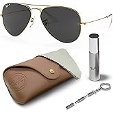Ray-Ban RB3025 AVIATOR CLASSIC Pilot Shaped Sunglasses for Men & Women with Official RAYBAN Eyewear Kit
