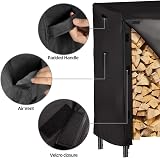 AMAGABELI Firewood Log Holder Cover 48"x24"x42" Waterproof 600D view 4