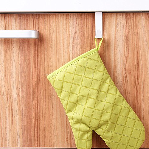Over The Door Hook White - Lacquer Stainless Steel Narrow Door Hook Hang in Cabinet,Shoe Cabinet,Drawer,Cupboard Hook Used for Towel,Bag,Basket,Oven Mitts,Apron Kitchen Cabinet Organizer (3pack)