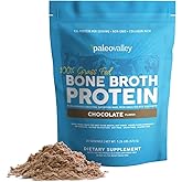 Paleovalley 100% Grass Fed Bone Broth Protein Powder, Chocolate | Collagen Rich, Digestive and Gut Health Support, Joint Support Hair, Skin and Nail Support, 13g Protein