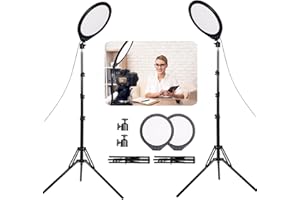 GSKAIWEN 12inch Full-Screen Ring Light Photography Lighting LED Studio Panel Video Light Bi-Color 3000K-6000K with Tripod Stand for Streaming, YouTube Video (2 PACK)