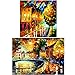 Coopay 2 Pack 5D DIY Diamond Painting Set Arts Crafts Wall Stickers for Living Room Rainy Night（30X30cm/12x12inch and Walking in the Rainy Night(30X40cm/12x16inch)