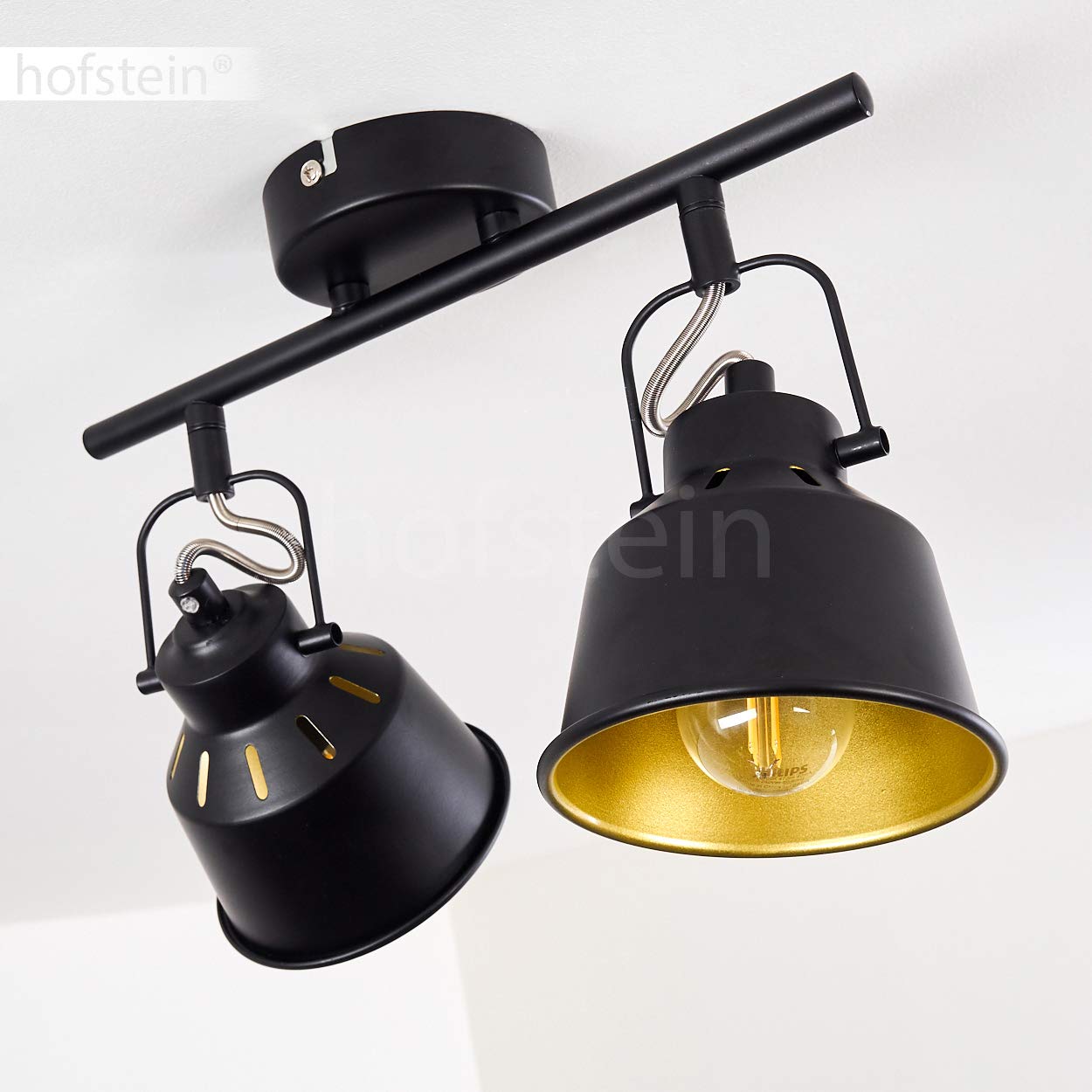 Lámpara de techo Safari 4 llamas focos en diseño retro/vintage enchufe