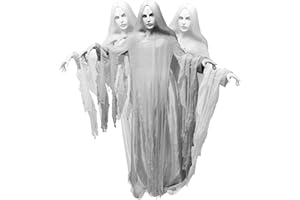 Haunted Hill Farm Rising Ghost Woman by Tekky, Battery-Operated, Sound Activated Animatronic with Sound Effects for Indoor or Covered Outdoor Creepy Halloween Decoration