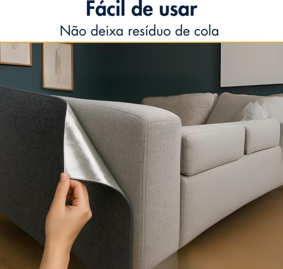 Tapete Arranhador Autoadesivo Premium para Gatos 60x100cm Carpete Resistente Cortável Protetor de Sofá Parede Cama Evita Arranhões Fácil de Aplicar (Preto)