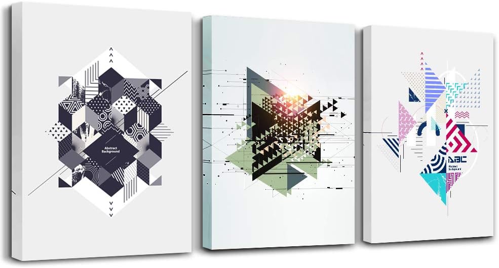 Canvas Prints Artwork modern Wall Art for Bedroom Bathroom Wall Decor creative Abstract Color Geometric Pattern Photo canvas prints Painting 3 Pieces Home Decoration Living Room Office posters Works