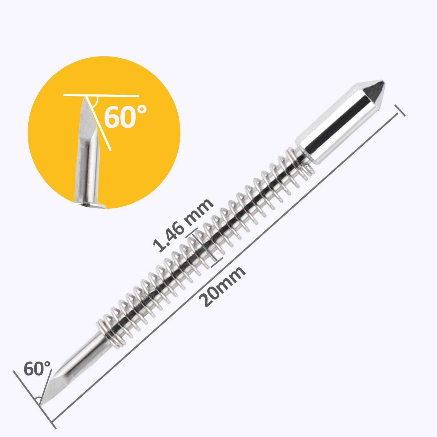 HQMaster 60 Degree Vinyl Cutter Blades Lettering Blade for Graphtec Cutting Plotter, Blue Cap Pack Of 10 with Springs: Home Improvement