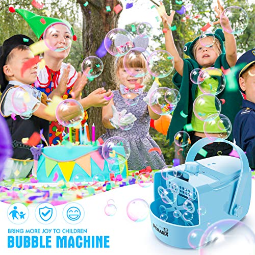 Peradix Bubble Machine, Automatic Bubble Maker /Blower Upgraded for Wedding, Birthday, Disco Stages, Party, Upgrade cellular air outlet, Best Gift for Kids Boys Girls (Blue)