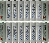 Newest Version Panasonic Eneloop 16 Pack AA NiMH Pre-Charged Rechargeable Batteries -FREE BATTERY HOLDER- Rechargeable 2100 Times