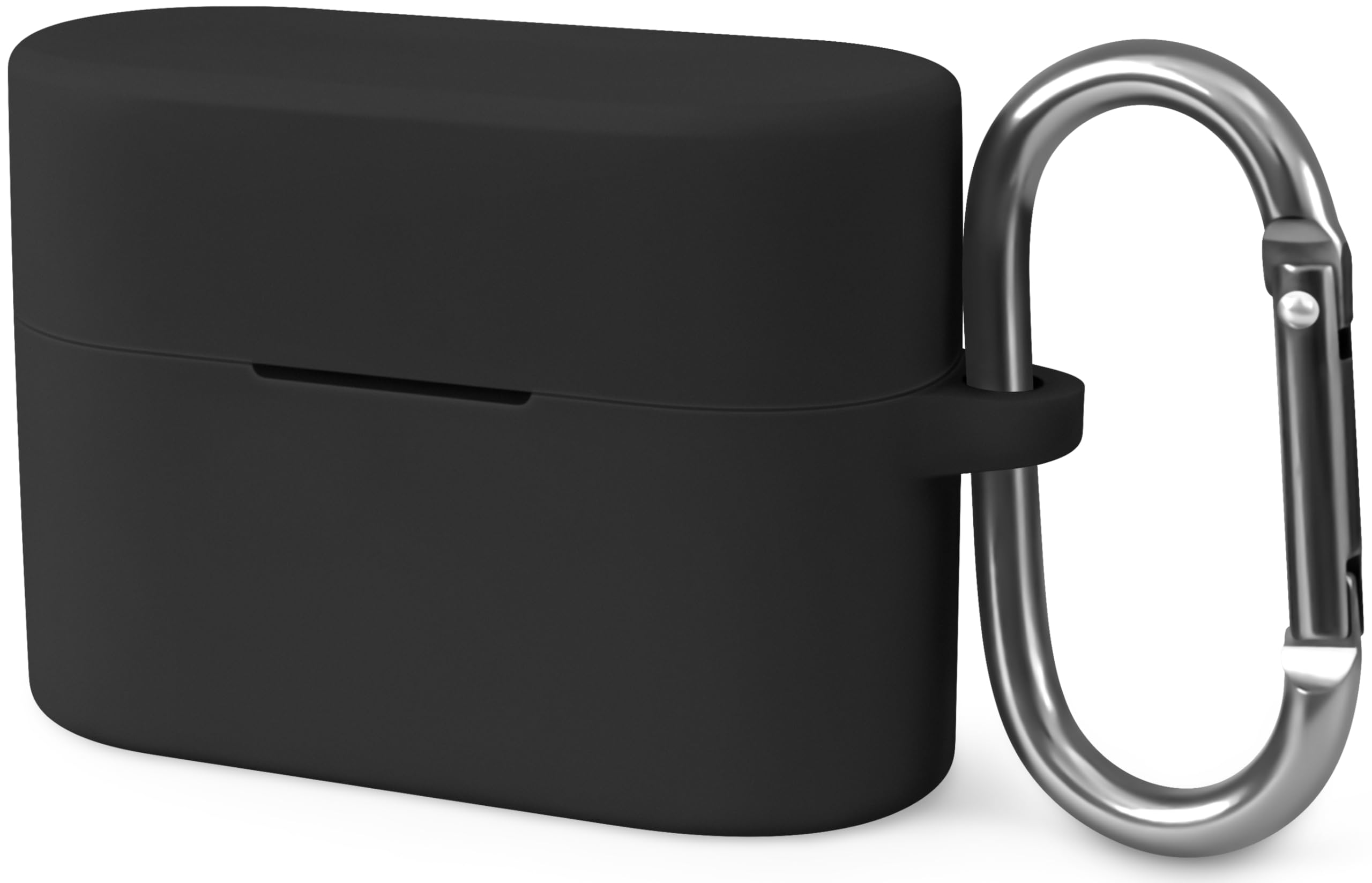 Geiomoo Silicone Cover for Sony WF-1000XM6 Case, Soft Flexible Scratch Resistant Protective with Carabiner (Black)