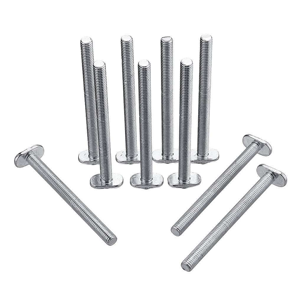 10pcs T Groove Bolt Screw Fixing Tool M8X100mm Thread Stud Sliding T-Nut Screw Bolt for Woodworking Tool for 30 Series Mitre Rail