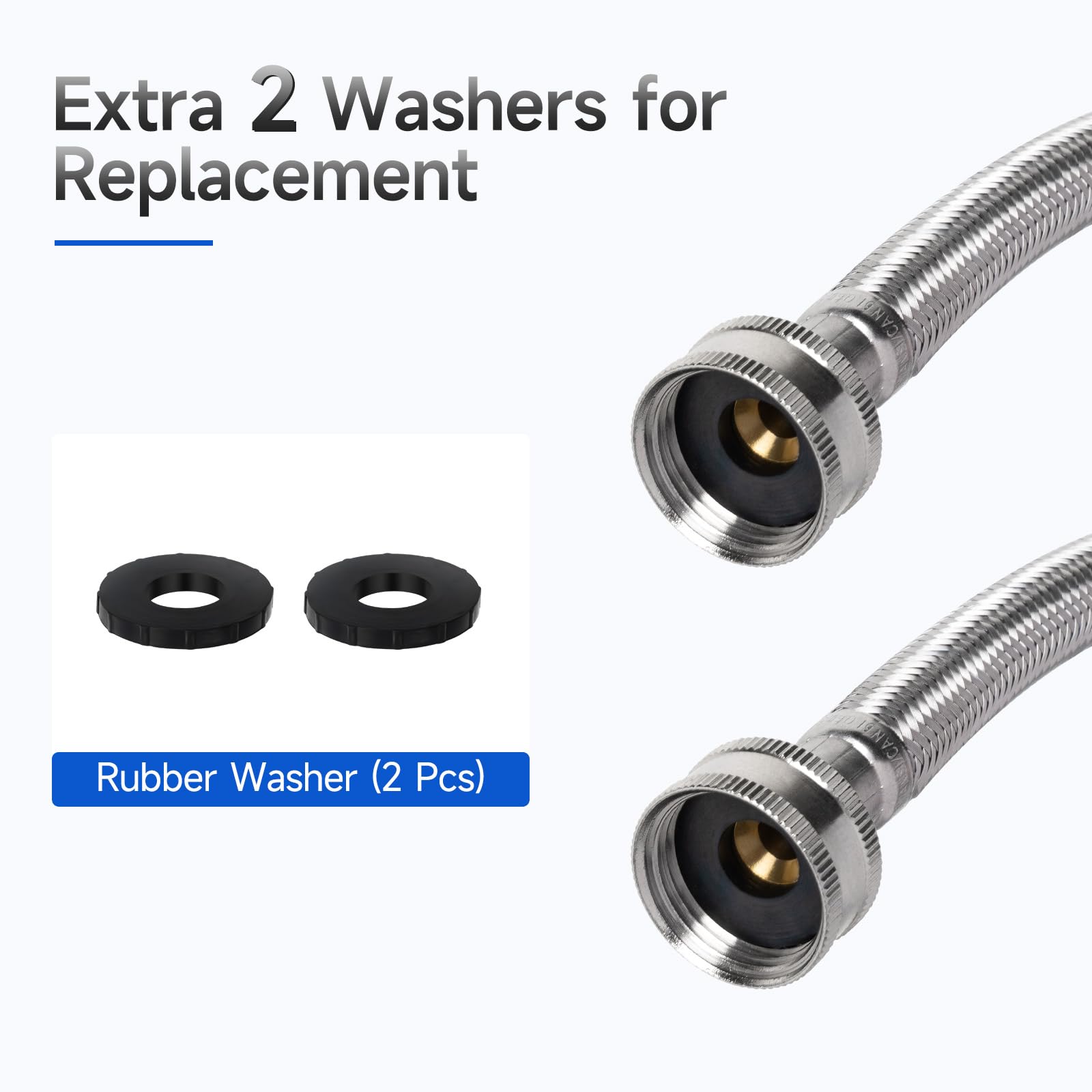 12 FT Washing Machine Hoses, 3/4