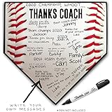 ChalkTalkSPORTS Baseball Coach Home Plate Plaque | Thank You Coach | Ready to Autograph