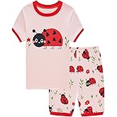 Popshion Girls Pajamas Short Sleeve 100% Cotton Toddlder Clothes Summer Pjs for Girl Sleepwear Kids Short Sets 3-10 Years