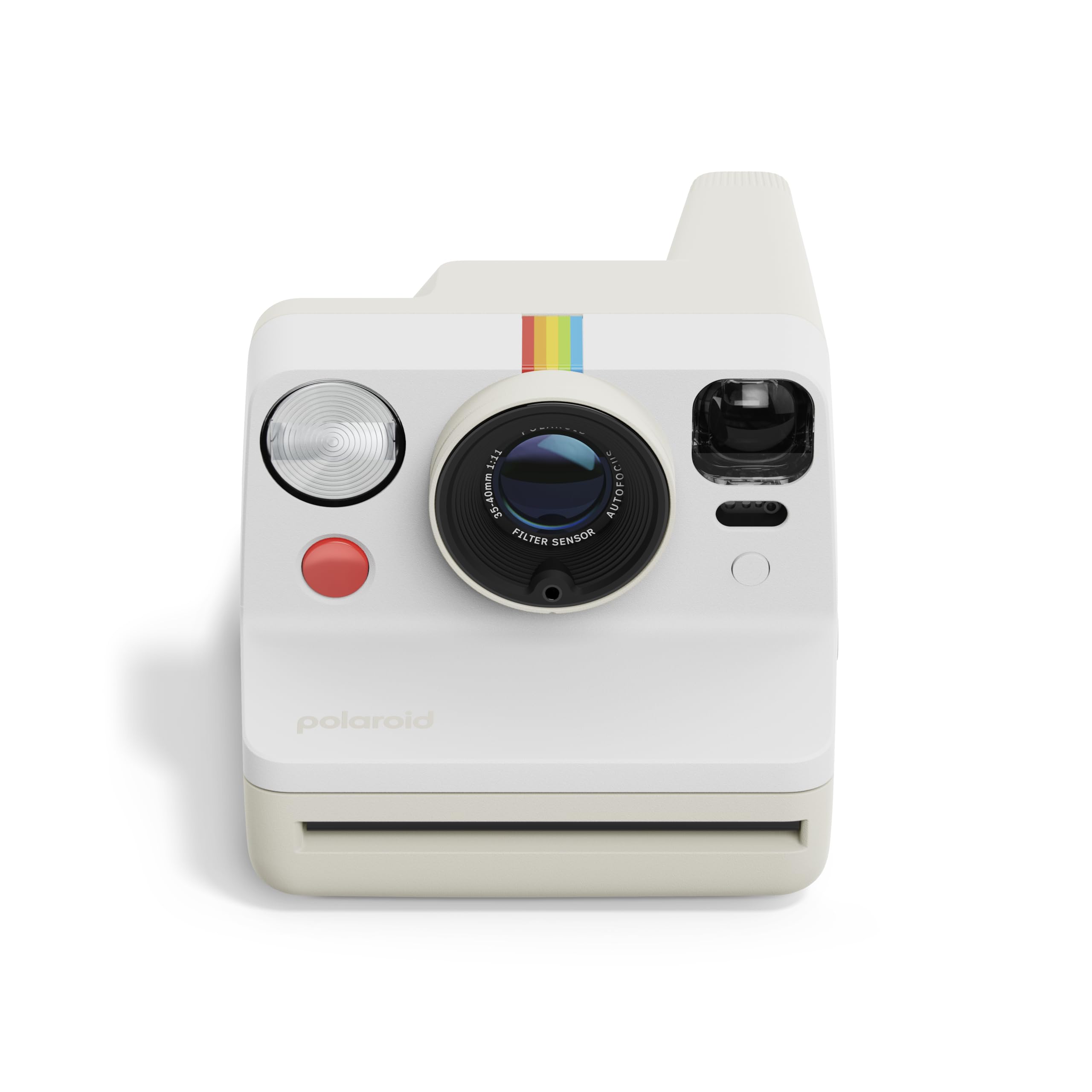 Polaroid Now 3rd Generation I-Type Instant Camera + Film Bundle - Now Pebble White Camera + 16 Color Photos (6561)