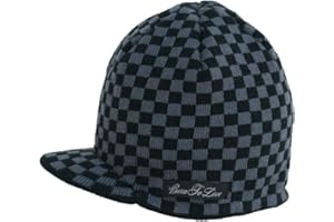 Born to Love - Baby Boy's Black and Gray Checkered Beanie Baby Hat-xs/s(6-12 Months)