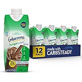 Glucerna Hunger Smart Meal Size Diabetes Care Shake, Classic Chocolate, Diabetic Meal Replacement to Support Blood Sugar Management, 23g Protein, 250 Calories, Ready to Drink, 16-fl-oz Bottle, 12 Pack