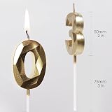 Yiran Gold 42nd Birthday Candles 2-Piece Numeric 4 & 2 Cake Topper Gold view 2