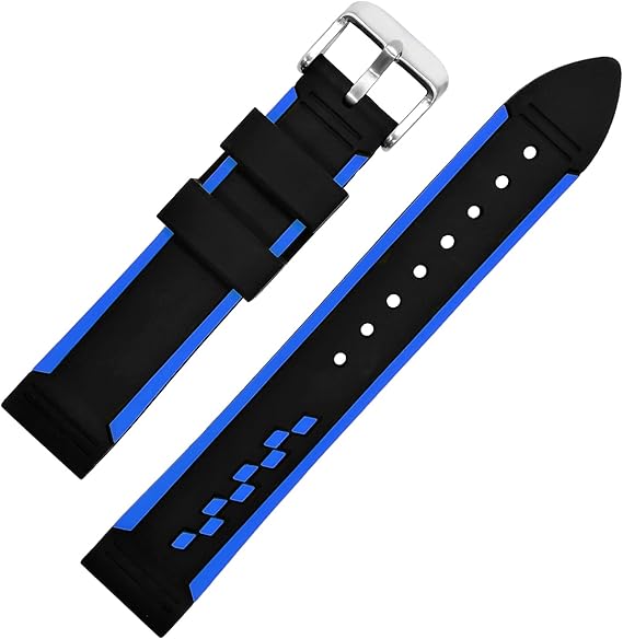 Waterproof Diver Sport Watch 20mm 22mm 24mm Black Rubber Silicone Watch