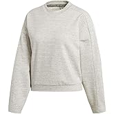 adidas Women's Must Have Heather Sweatshirt, Solid Grey/Off White/White, Medium
