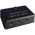 Audio switch box two channel AB A B stereo on off headphone switcher 1/8" 3.5mm jack on/off selector