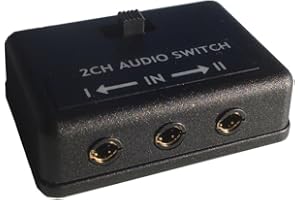 SONSHINE ELECTRONICS Audio switch box two channel AB A B stereo on off headphone switcher 1/8" 3.5mm jack on/off selector