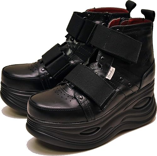 Amazon Yosuke ヨースケ 厚底スニーカー メンズ ハイカット ベルクロタイプの厚底ブーツ サイドジッパー付き スニーカー