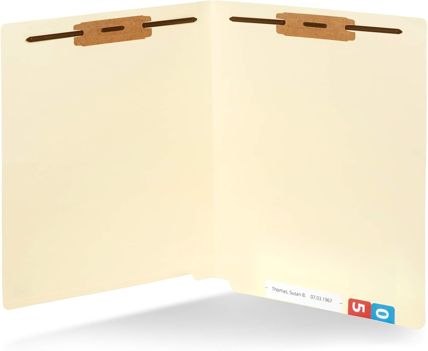 50 End Tab Fastener File Folders- Reinforced Straight Cut tab- Designed to Organize Standard Medical Files and Office documents- Letter Size, Manila, 50 Pack : Office Products