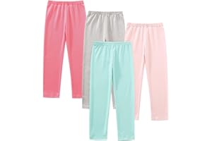 JARMAKO Toddler Girls' Soft Cotton Pants, 4-Pack Leggings, 2-6 Years