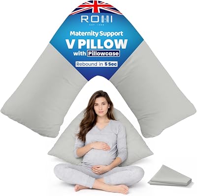 Rohi Orthopaedic V Pillow with Pillowcase Anti Allergy Neck Back Support 70x30