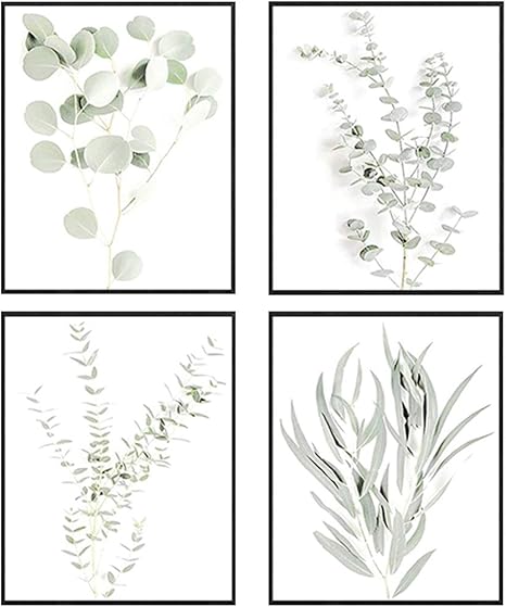 Fascigirl 4 Piezas De Arte De Pared De Plantas Botánicas Impresiones