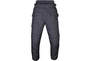 WICKED STOCK Motorcycle Pants for Men-Dual Sport Dirt Bike Gear -Riding Pants-Waterproof Armor Protective Black