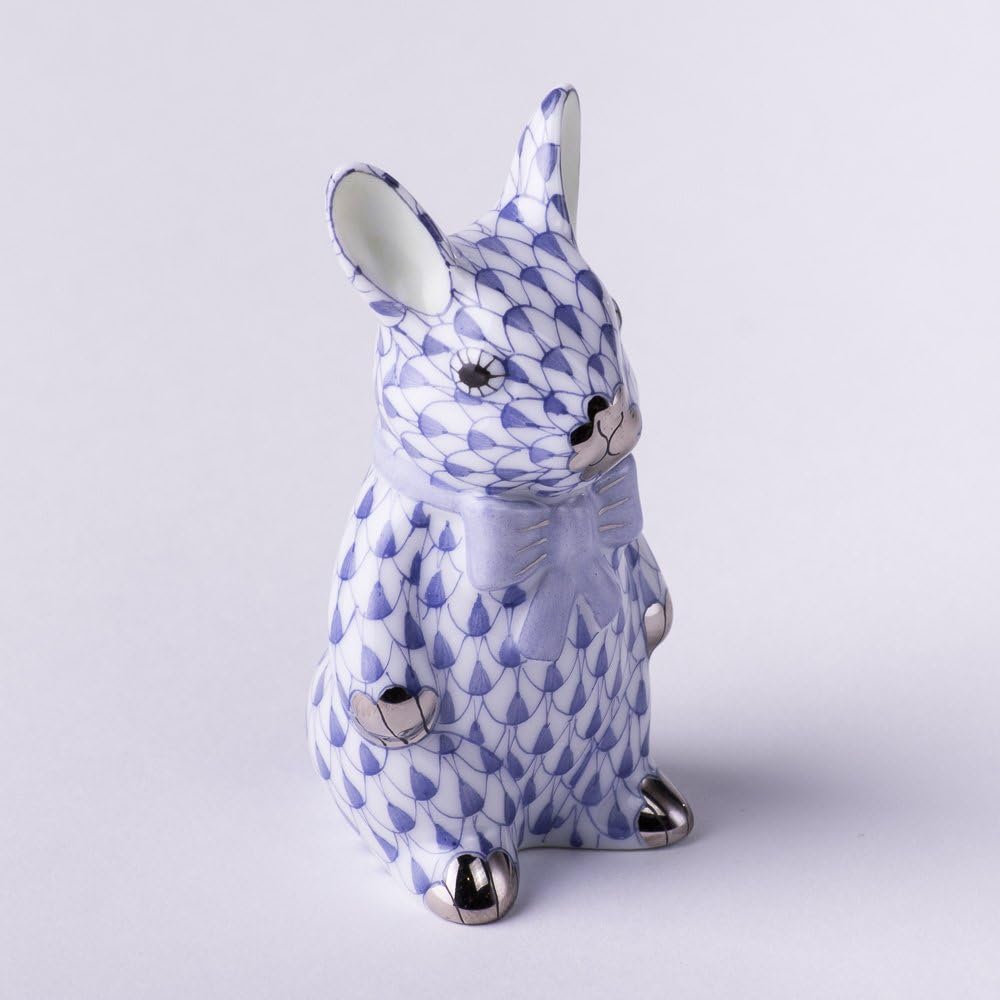 Bunny with Bow Tie - Herend Porcelain Figurine 15241-0-00 VHFB-PT