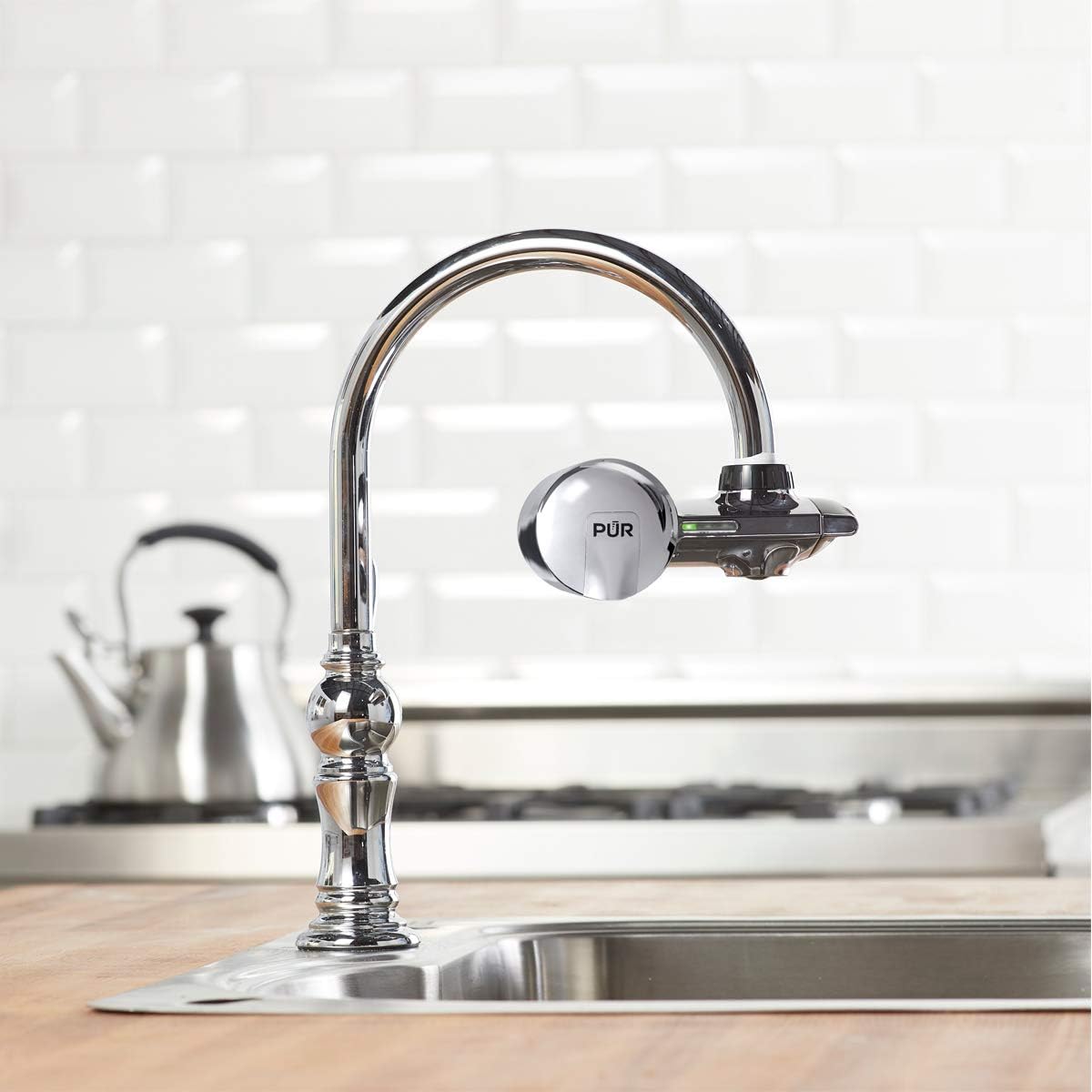 PUR PFM400H Faucet Water Filtration System, Horizontal, Chrome - - 