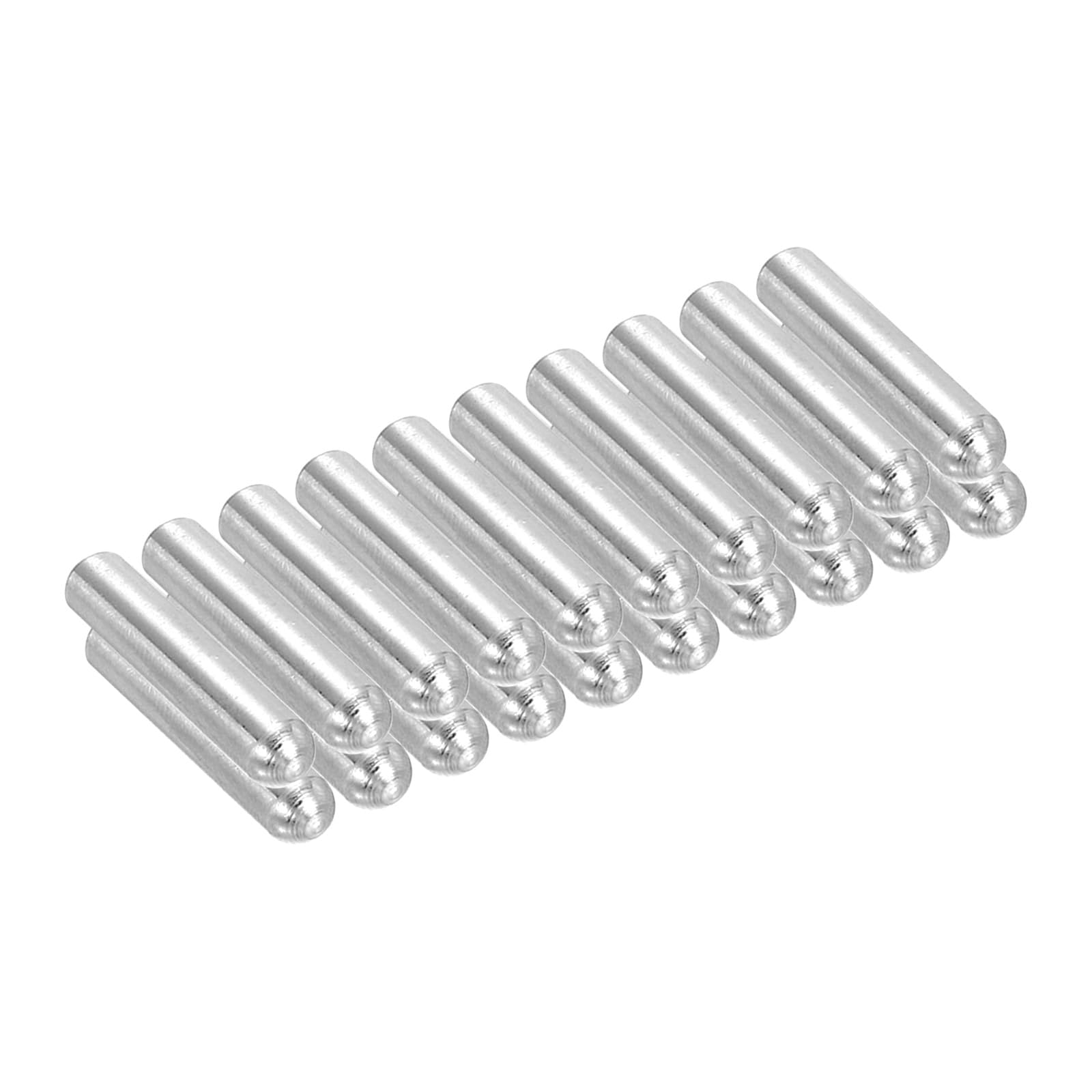 PATIKIL 304 Stainless Steel Dowel Pins 5x30 mm (3/16" Dia), 20 Pcs Round Head Flat Chamfered End Metal Dowel Pins Bunk Bed Pegs for Support Shelves Furniture Device